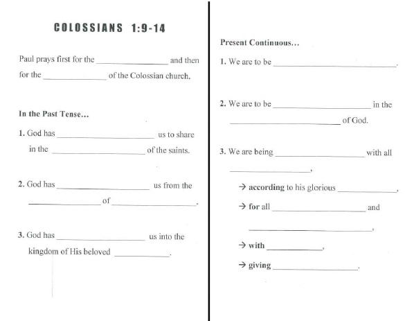 Click here for sermon handouts